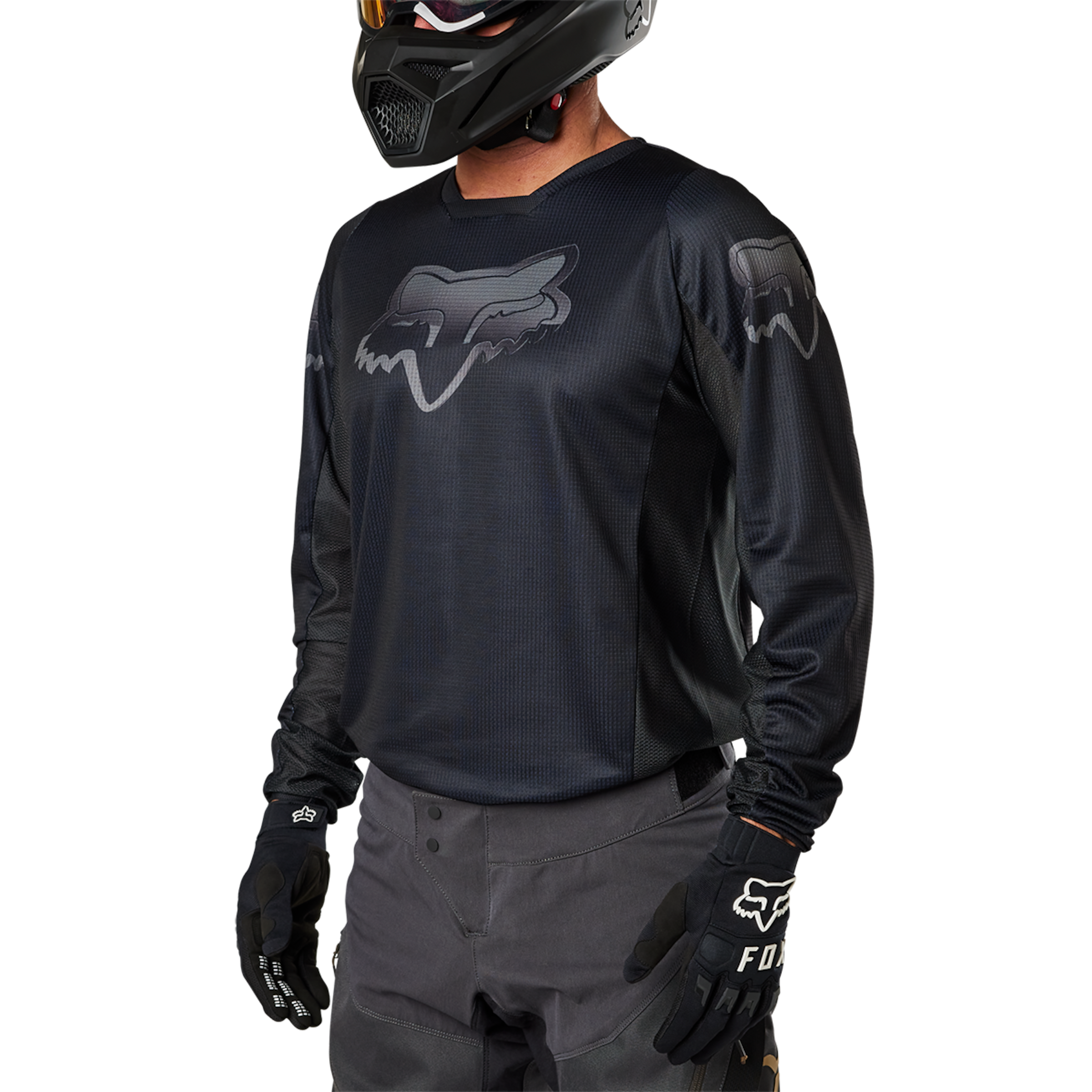 FOX 180 BLACKOUT JERSEY Long Sleeve MTB Bike Shirt 4 FOX 180 BLACKOUT JERSEY Long Sleeve MTB Bike Shirt - Image 2